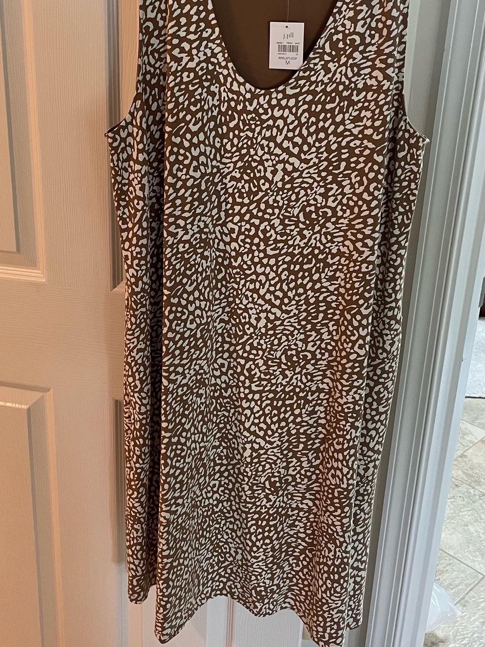 J Jill Brown and White Animal Print Sleeveless Women's Dress